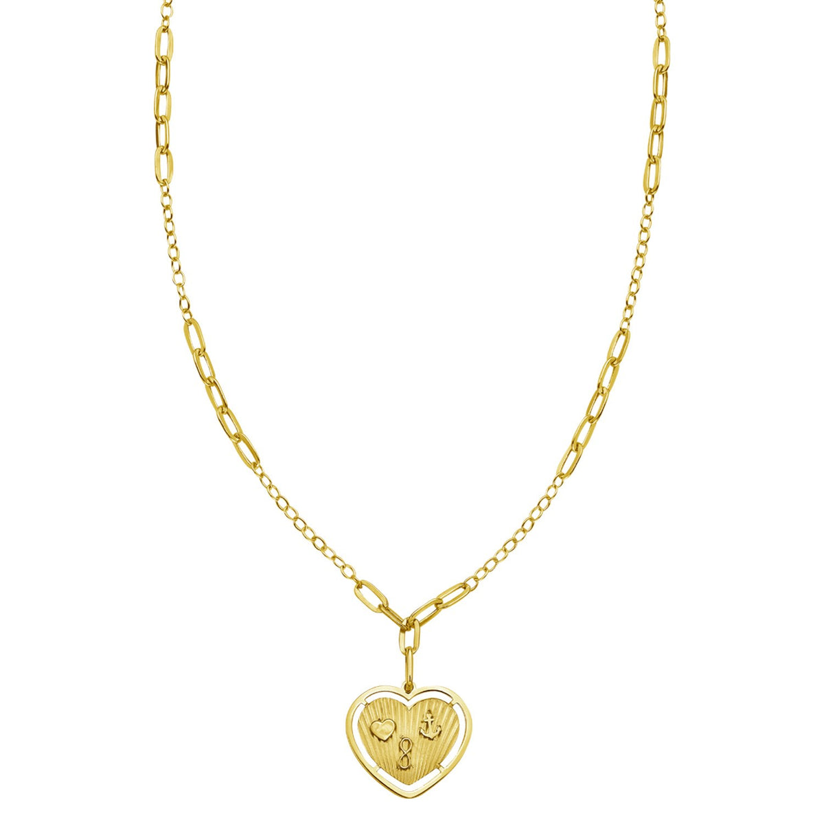 14K Yellow Gold Lucky Forever Heart Necklace