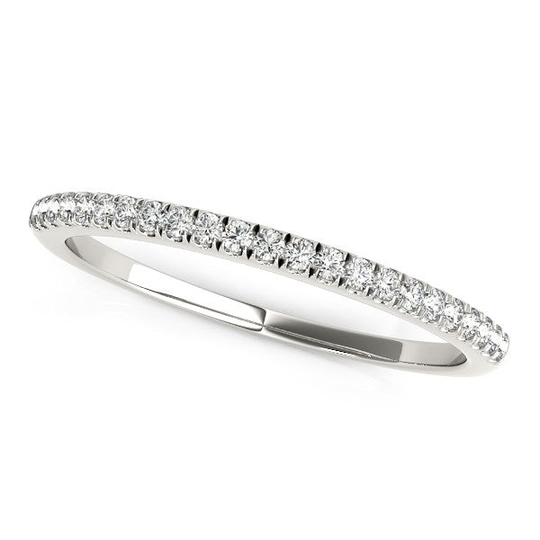 14k White Gold Scallop Style Setting Diamond Wedding Band (1/8 cttw) RCJ Rings CELESTIA LUXE JEWELLERS