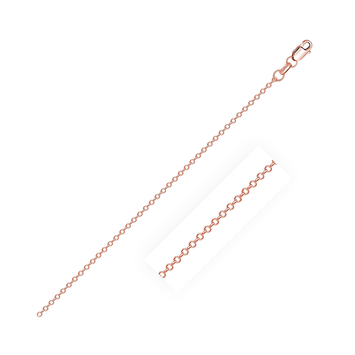 18k Rose Gold Diamond Cut Cable Link Chain