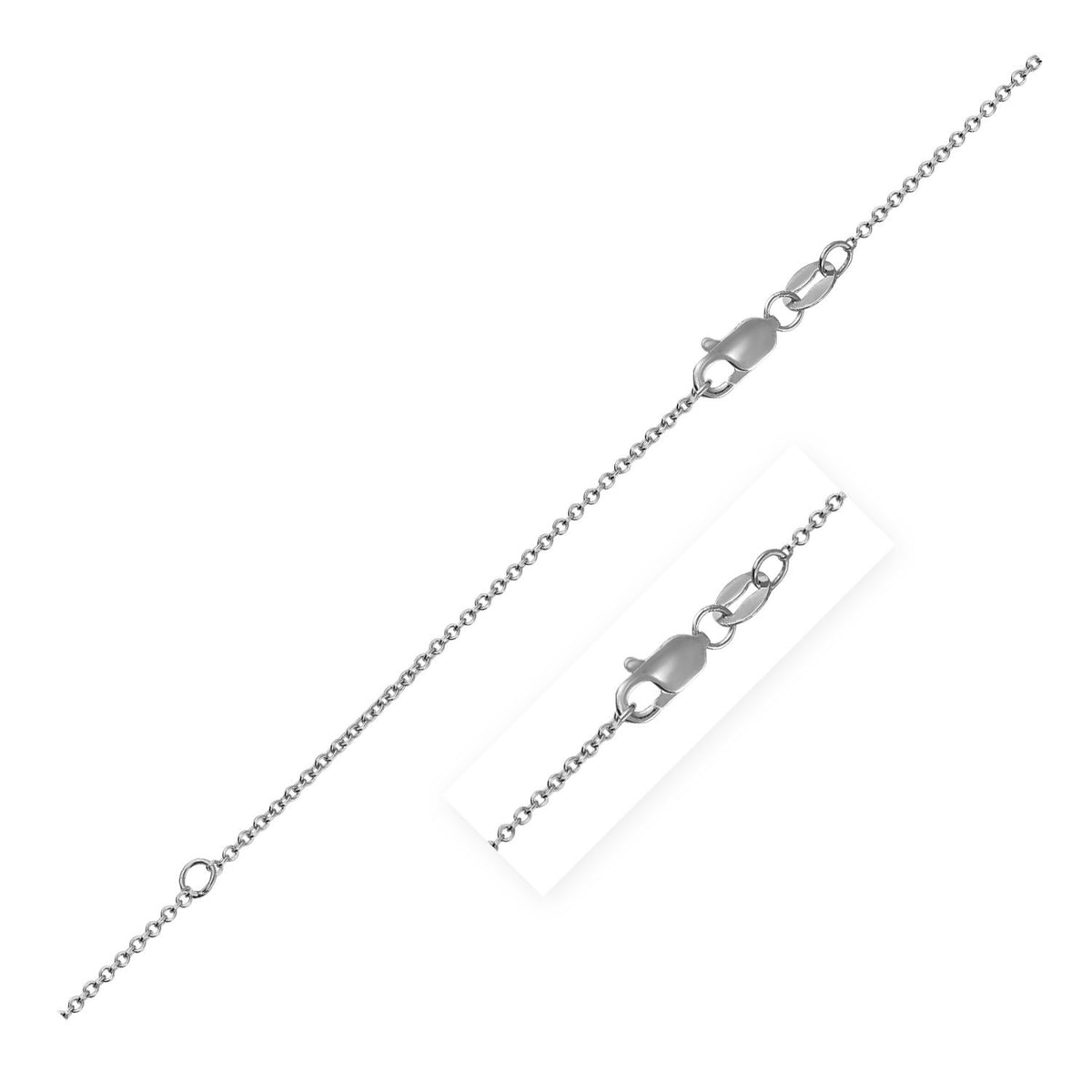 Extendable Cable Chain in 18k White Gold