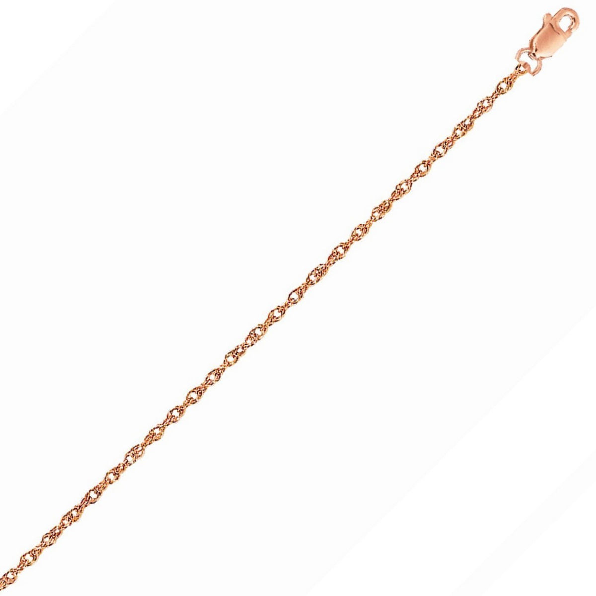 14k Rose Gold Machine Rope Chain