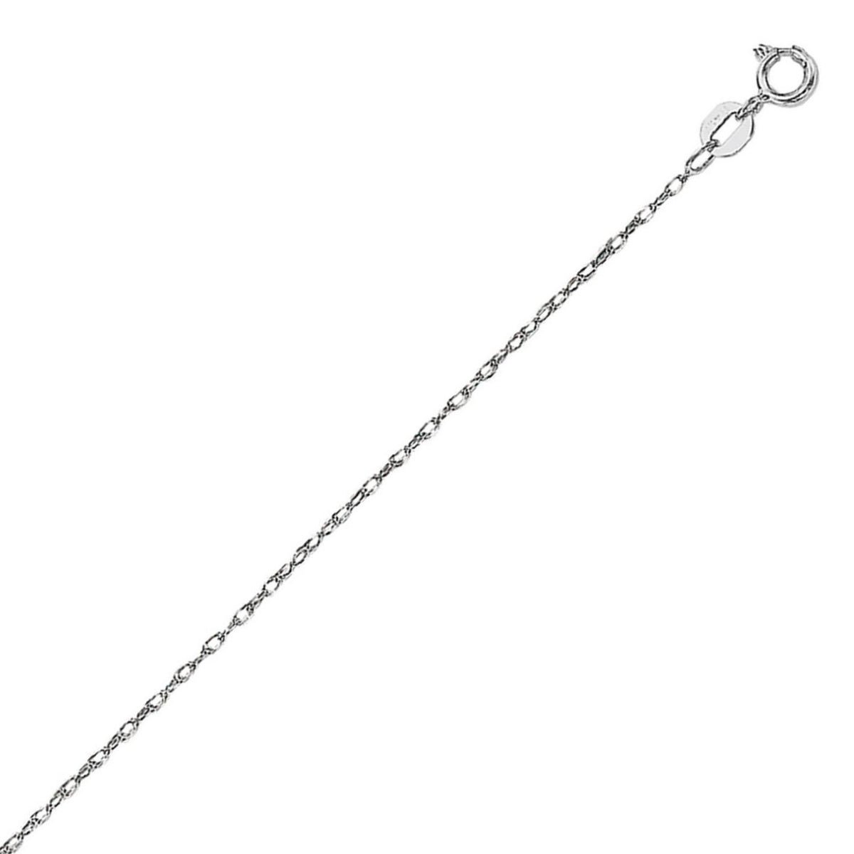 14k White Gold Machine Rope Chain