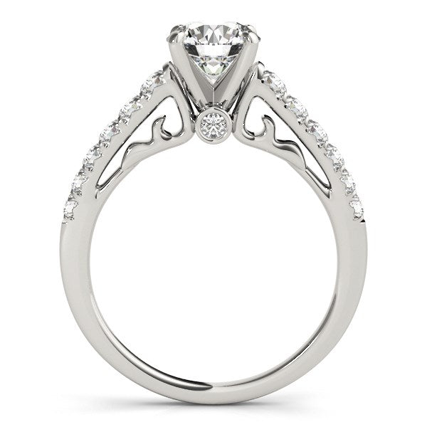 14k White Gold Scalloped Single Row Band Diamond Engagement Ring (1 3/8 cttw) RCJ Rings CELESTIA LUXE JEWELLERS