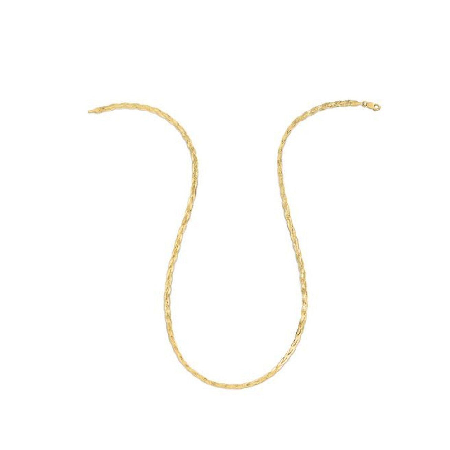 14k Yellow Gold Braided Herringbone Chain (3.20 mm) RCJ Chains CELESTIA LUXE JEWELLERS