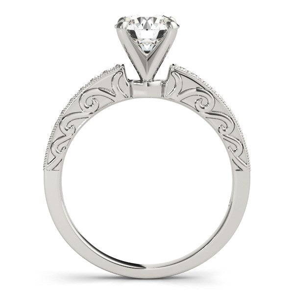 14k White Gold Antique Style Diamond Engagement Ring (1 1/8 cttw) RCJ Rings CELESTIA LUXE JEWELLERS