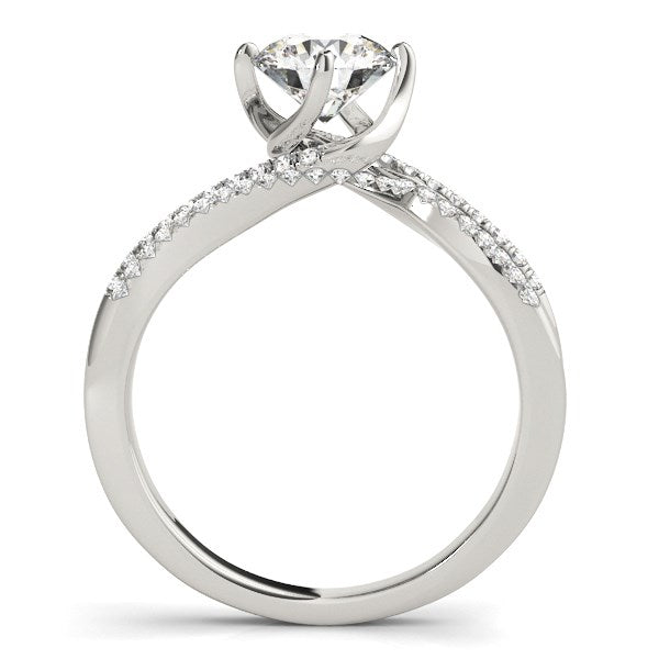 14k White Gold Spiral Design Pronged Diamond Engagement Ring (1 1/8 cttw) RCJ Rings CELESTIA LUXE JEWELLERS