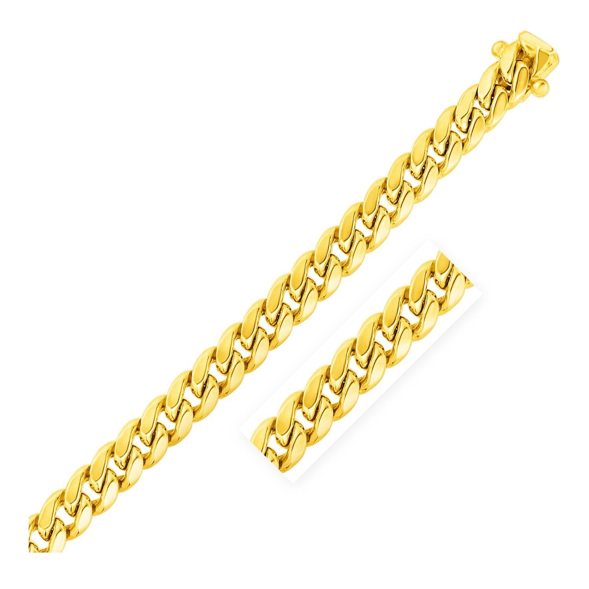 10k Yellow Gold Semi Solid Miami Cuban Bracelet