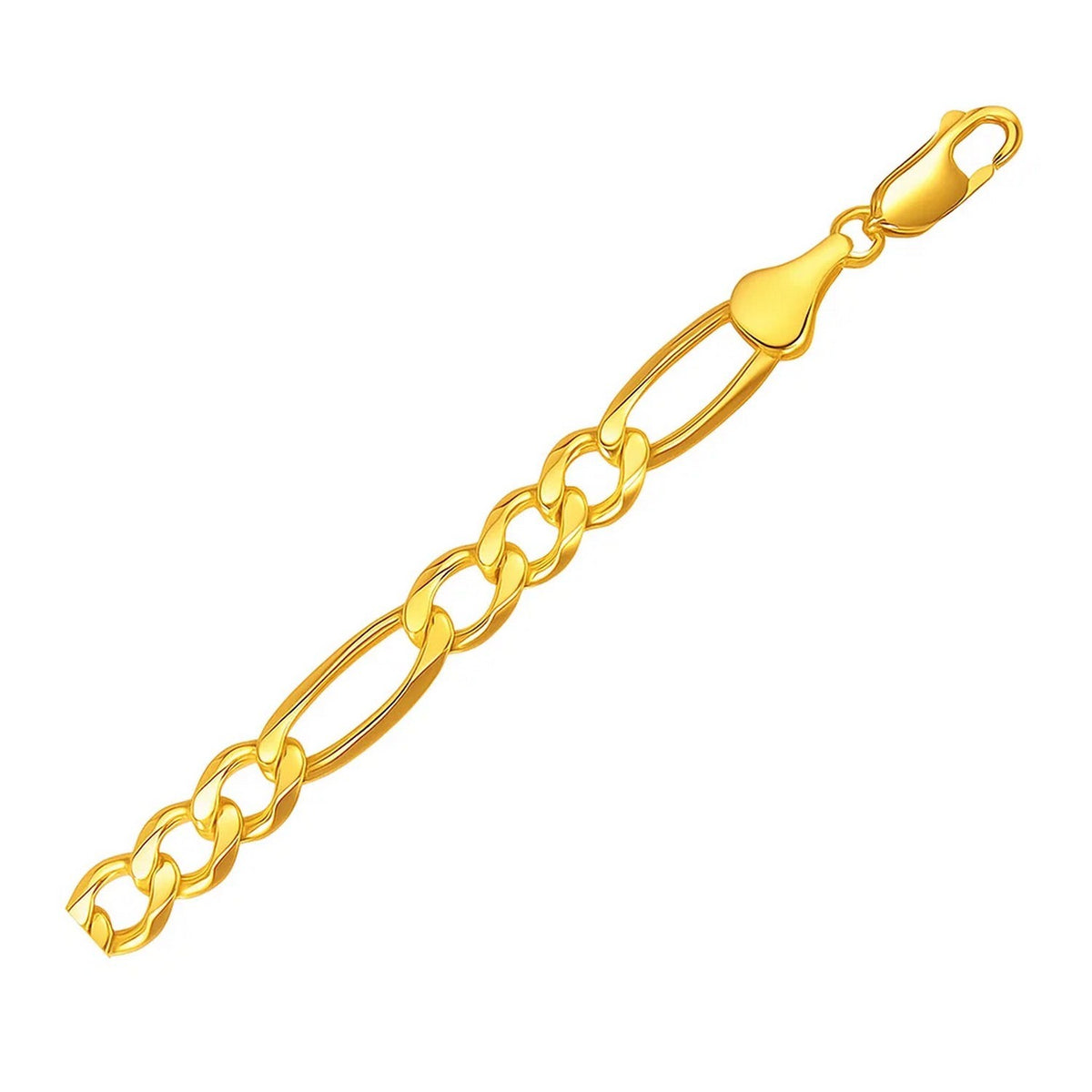 10k Yellow Gold Solid Figaro Bracelet