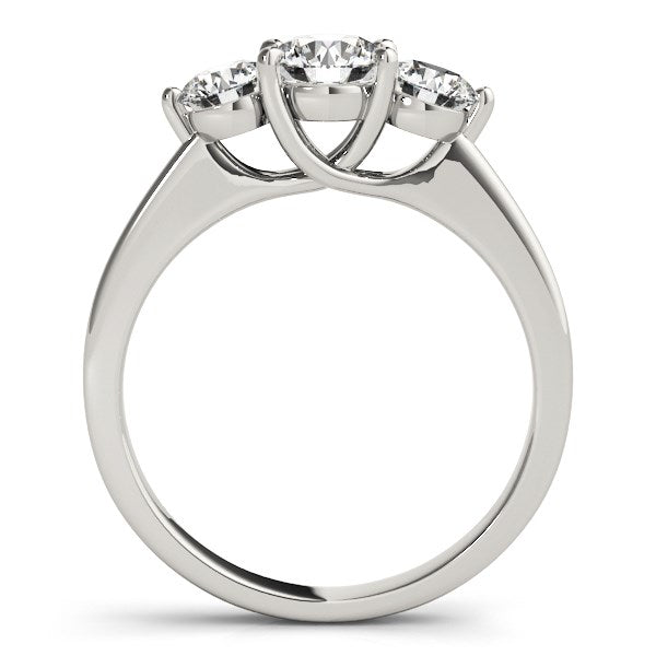 14k White Gold Classic 3 Stone Round Diamond Engagement Ring (1 cttw) RCJ Rings CELESTIA LUXE JEWELLERS