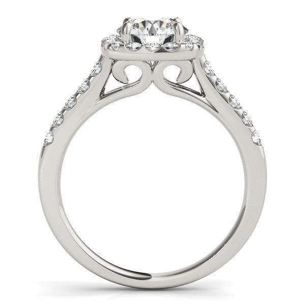 Square Shape Halo Diamond Engagement Ring in 14k White Gold (1 1/2 cttw) RCJ Rings CELESTIA LUXE JEWELLERS
