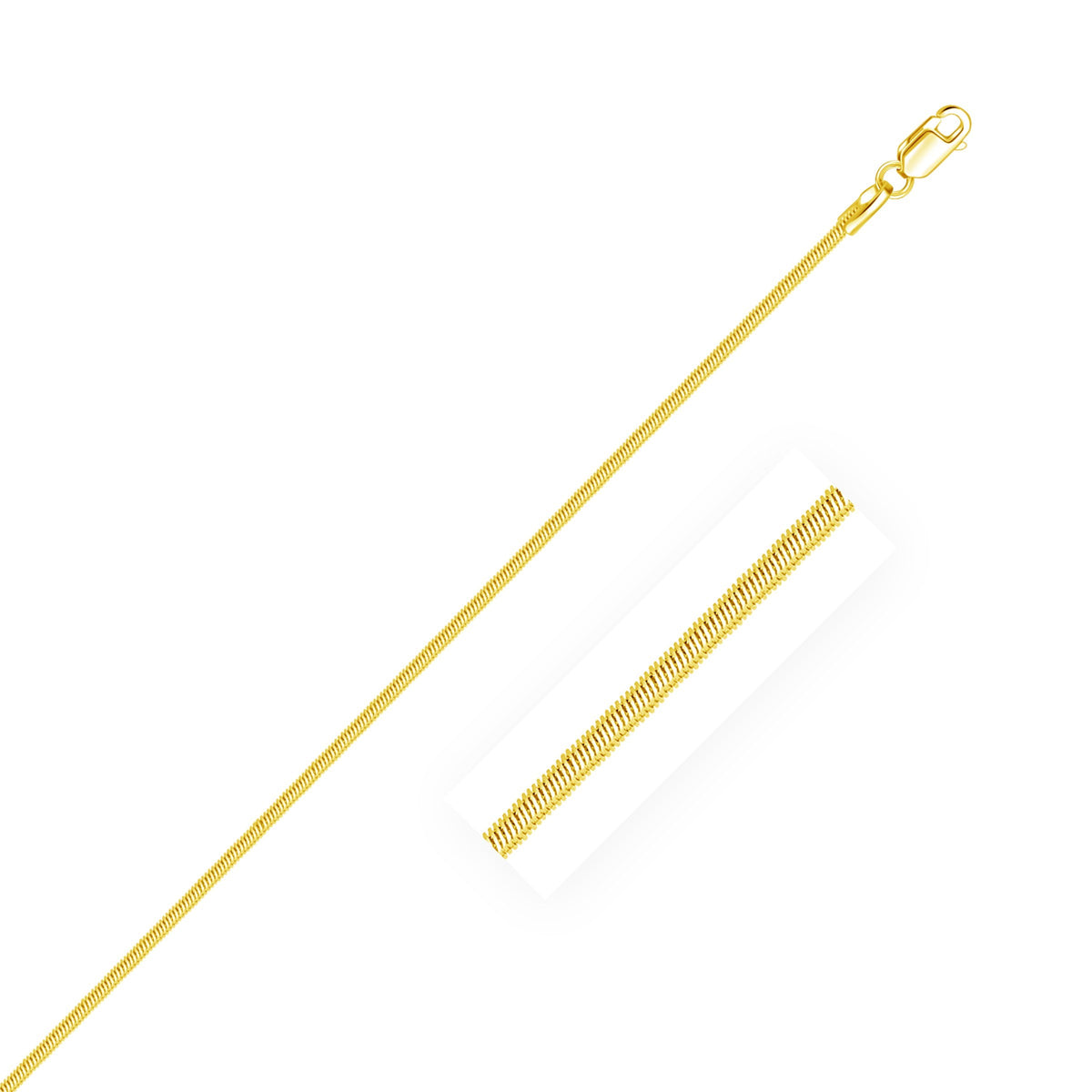 14k Yellow Gold Octagonal Shiny Snake Chain