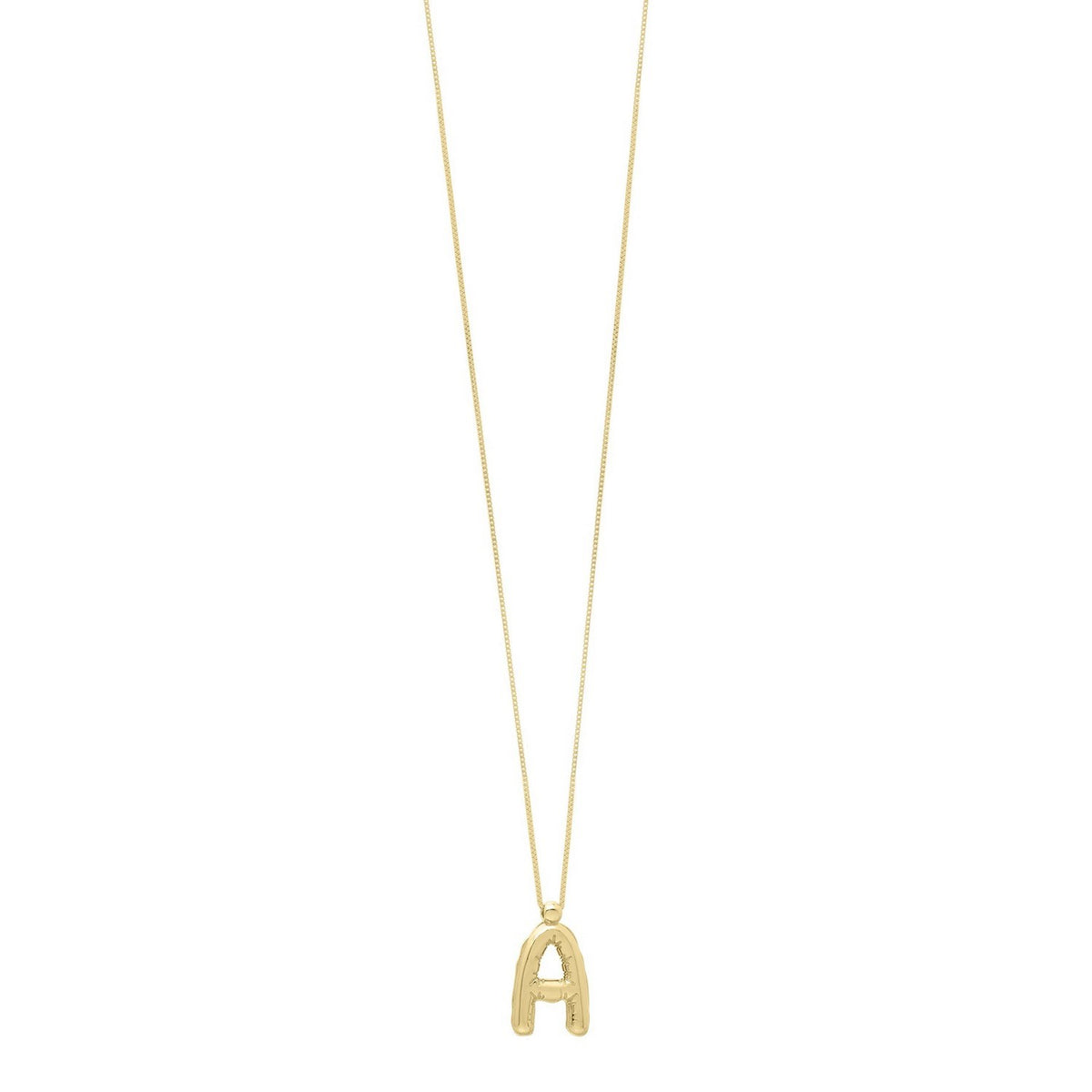 14K Yellow Gold Helium Initial A Pendant