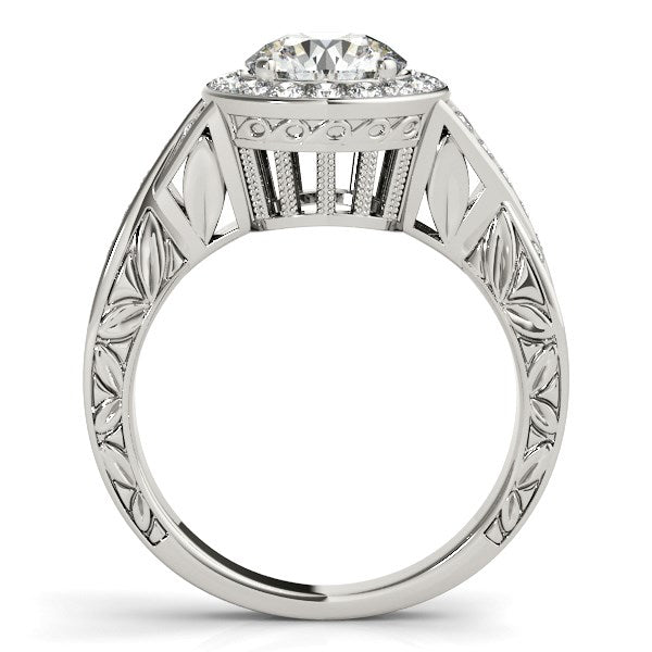 Halo Set Diamond Engagement Ring in 14k White Gold (1 5/8 cttw) RCJ Rings CELESTIA LUXE JEWELLERS