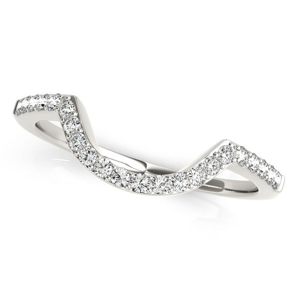 14k White Gold Curved Diamond Wedding Band (1/3 cttw) RCJ Rings CELESTIA LUXE JEWELLERS