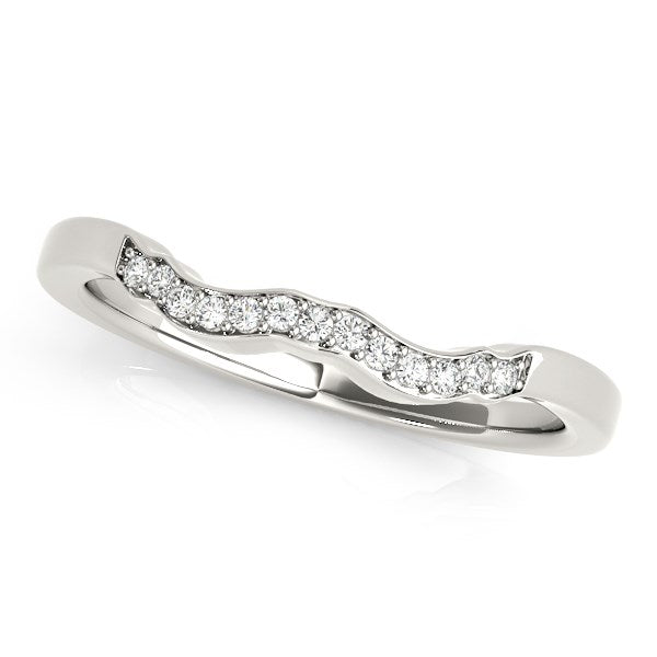 14k White Gold Wavy Style Diamond Wedding Ring (1/15 cttw) RCJ Rings CELESTIA LUXE JEWELLERS