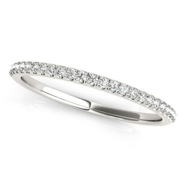14k White Gold Round Diamond Pave Set Wedding Band (1/8 cttw) RCJ Rings CELESTIA LUXE JEWELLERS