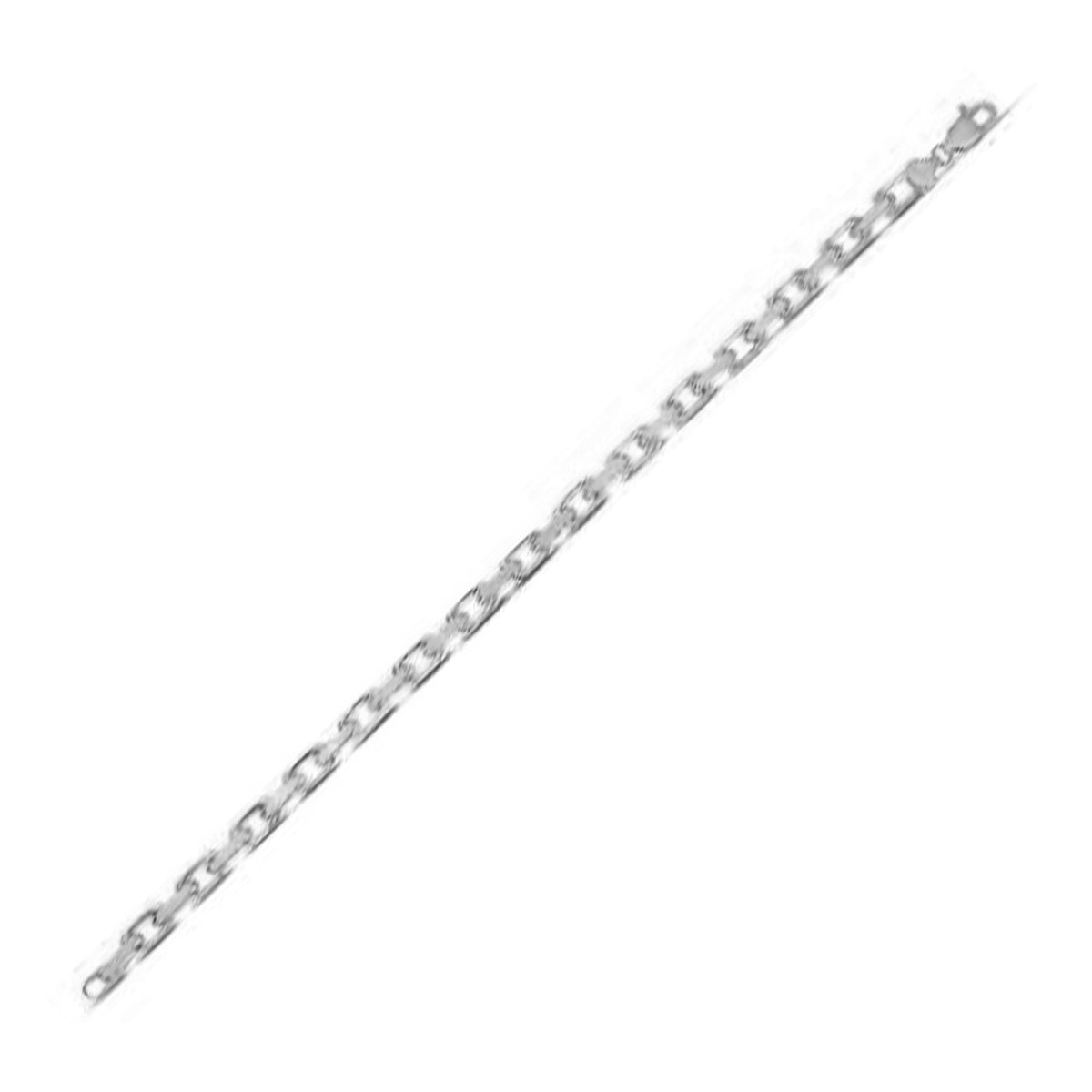 14k White Gold French Cable Chain Bracelet
