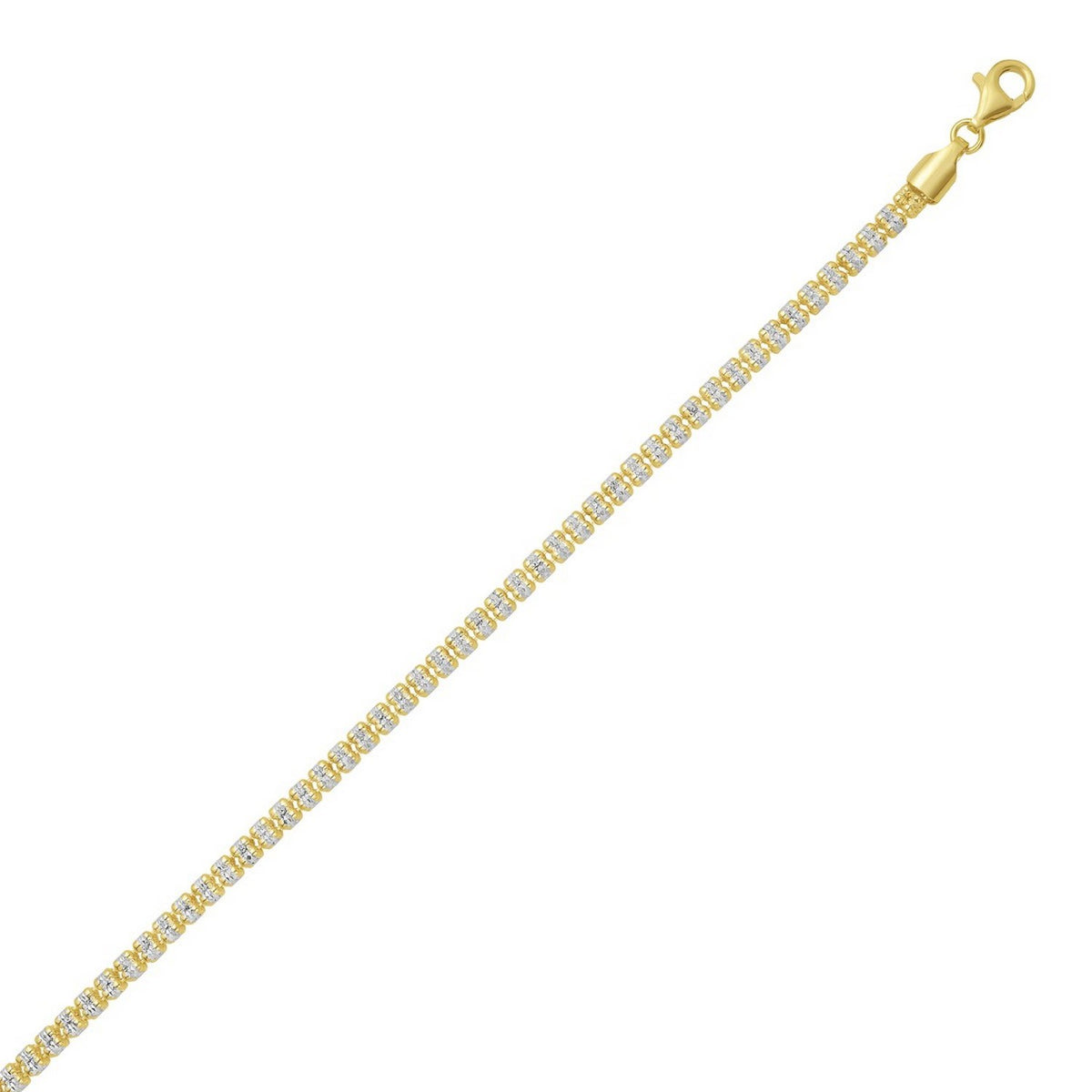 Sterling Silver with Gold Plated Ice Barrel Chain