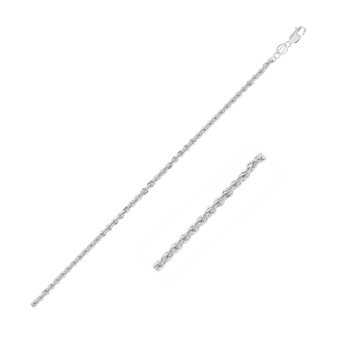 14k White Gold Light Rope Chain