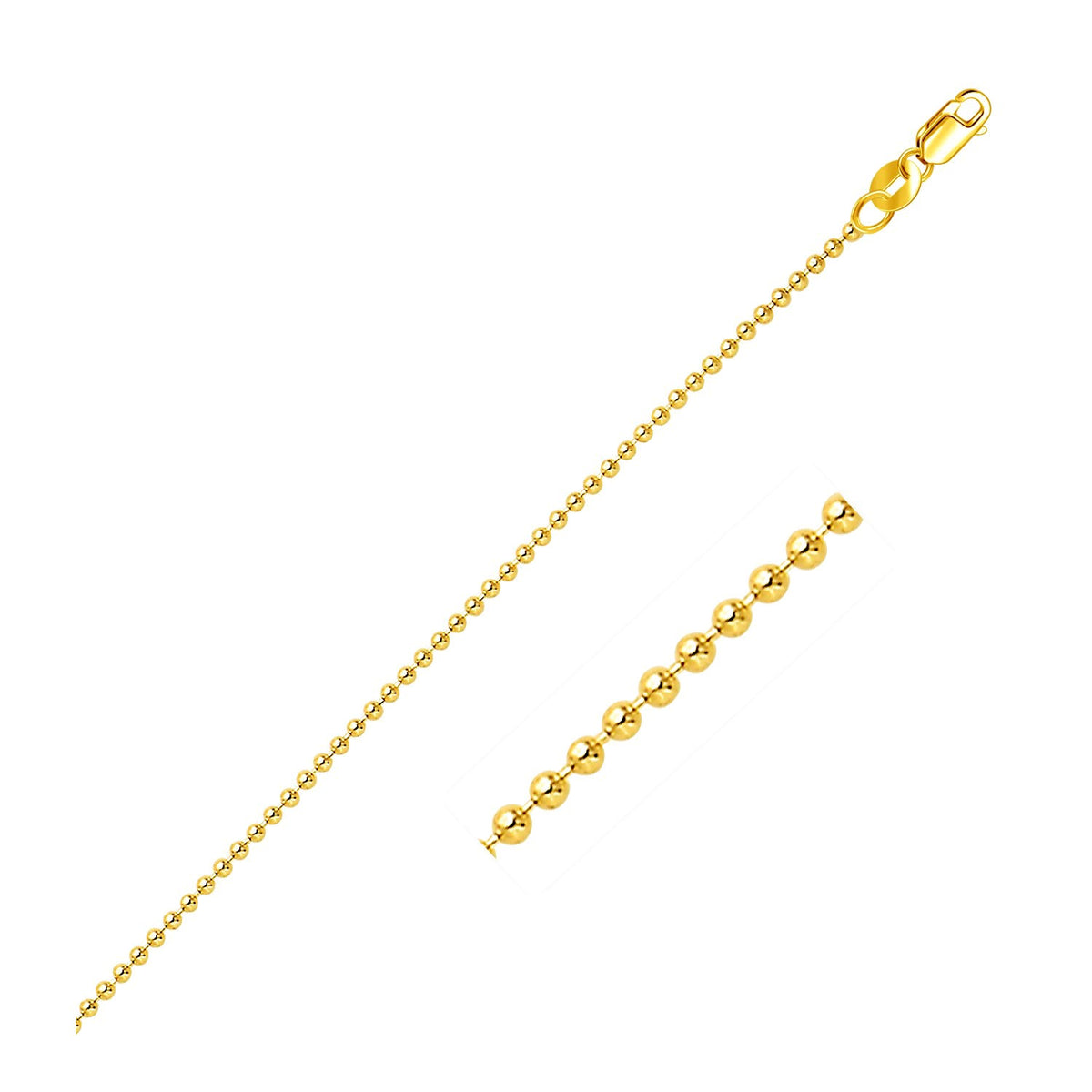 14k Yellow Gold Bead Chain