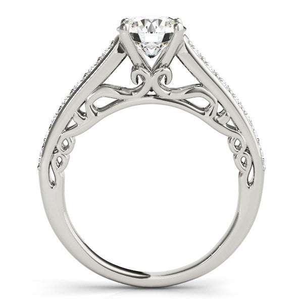 14k White Gold Unique Detailing Diamond Engagement Ring (1 1/3 cttw) RCJ Rings CELESTIA LUXE JEWELLERS