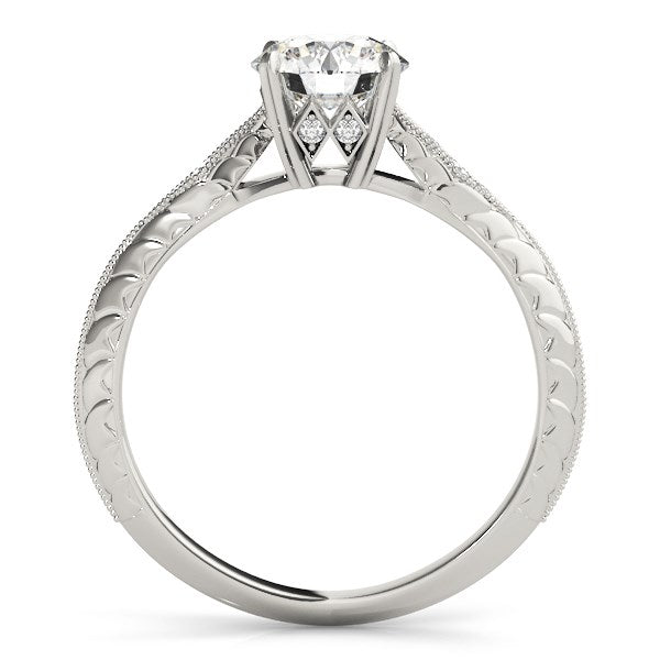 14k White Gold Diamond Engagement Ring with Side Clusters (1 1/8 cttw) RCJ Rings CELESTIA LUXE JEWELLERS