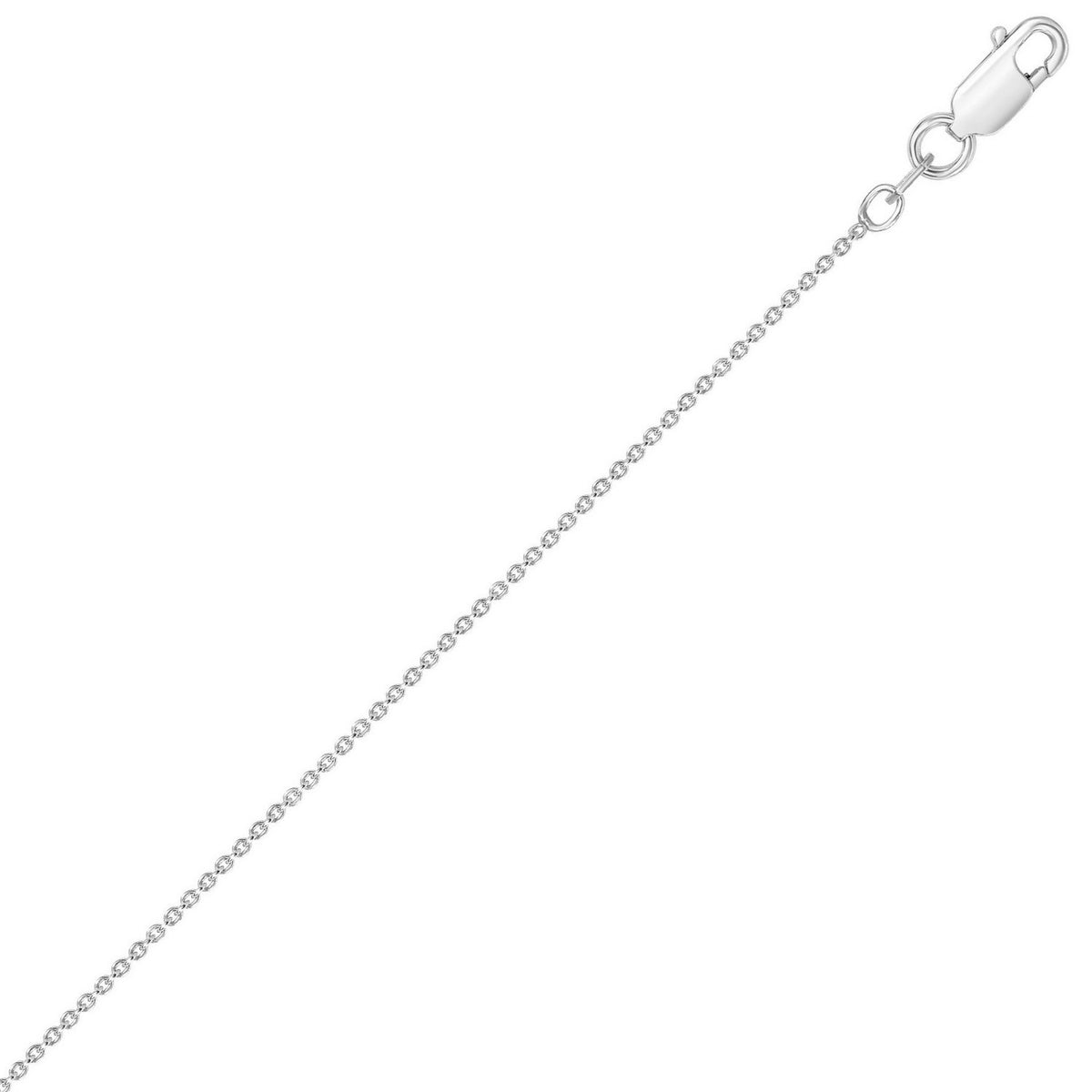 Sterling Silver Rhodium Plated Round Cable Chain