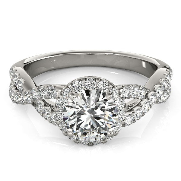 14k White Gold Entwined Split Shank Diamond Engagement Ring (1 1/2 cttw) RCJ Rings CELESTIA LUXE JEWELLERS