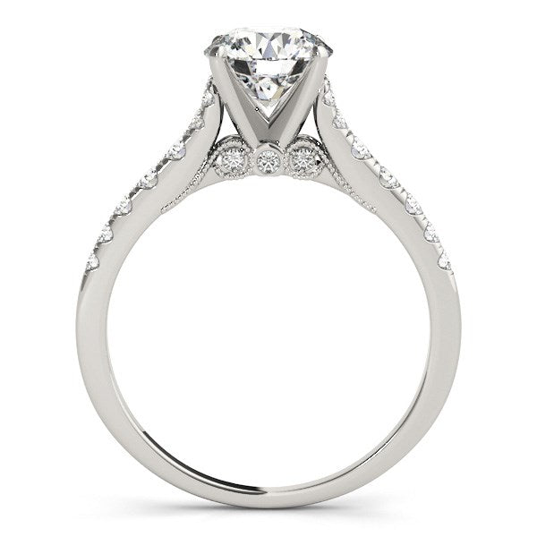 14k White Gold Diamond Engagement Ring With Single Row Band (1 3/4 cttw) RCJ Rings CELESTIA LUXE JEWELLERS