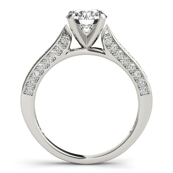 14k White Gold Round Cathedral Diamond Engagement Ring (1 1/2 cttw) RCJ Rings CELESTIA LUXE JEWELLERS