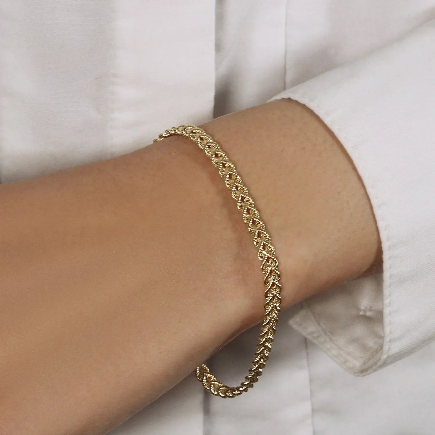 Double Rope Chain Bracelet in 10k Yellow Gold (2.10 mm) RCJ Bracelets CELESTIA LUXE JEWELLERS
