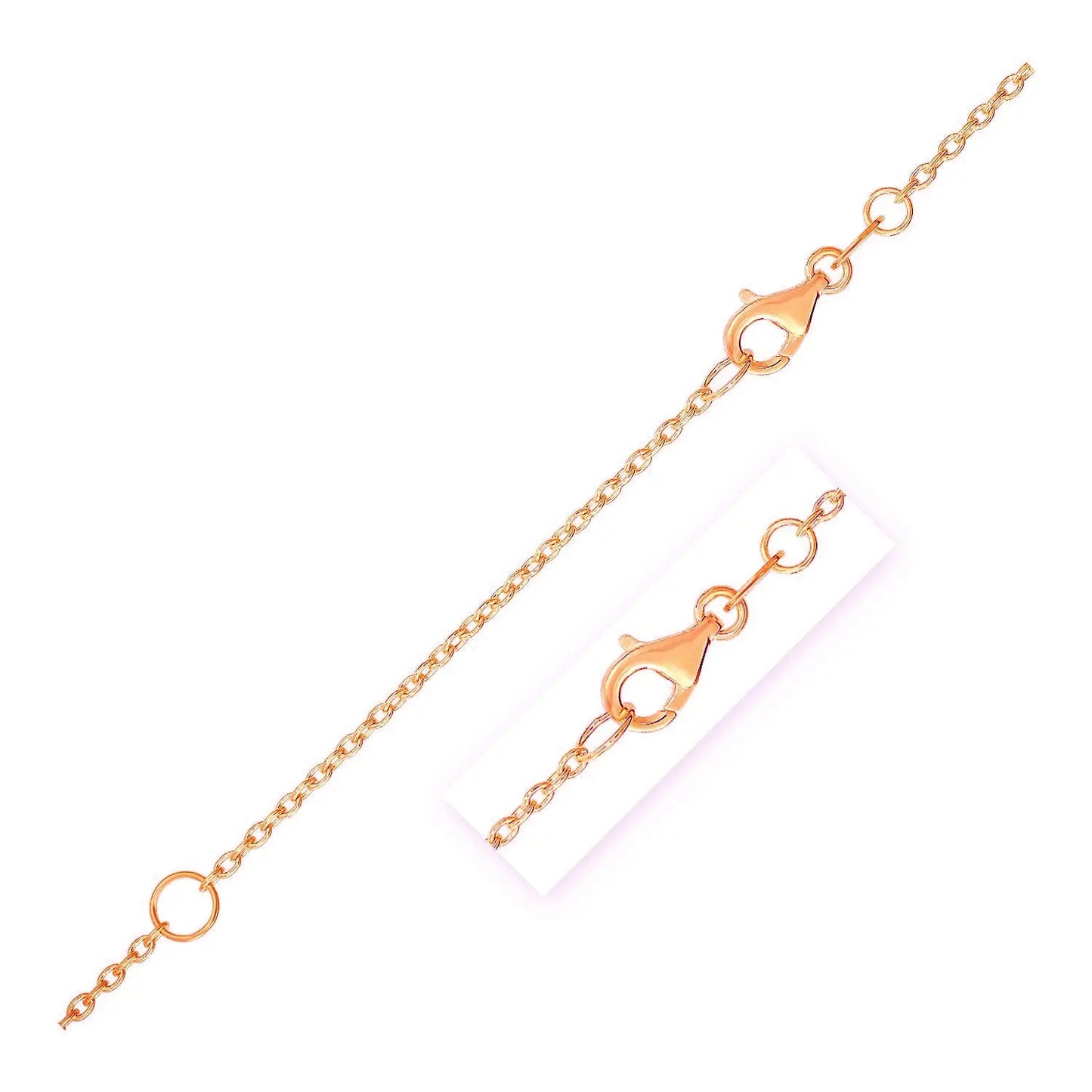 Extendable Cable Chain in 14k Rose Gold (1.50 mm) RCJ Chains CELESTIA LUXE JEWELLERS