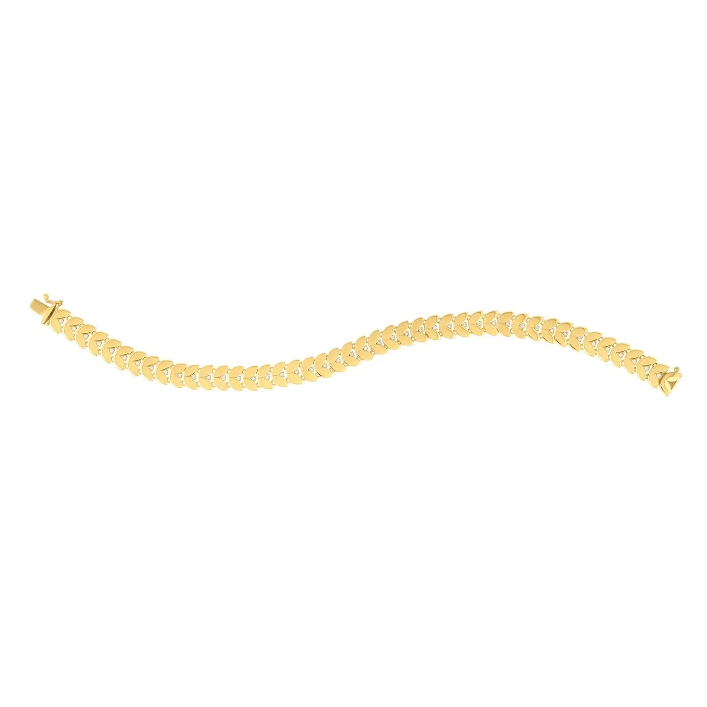 Gold Laurel Leaf Bracelet in 14K Yellow Gold (7.40 mm) RCJ Bracelets CELESTIA LUXE JEWELLERS