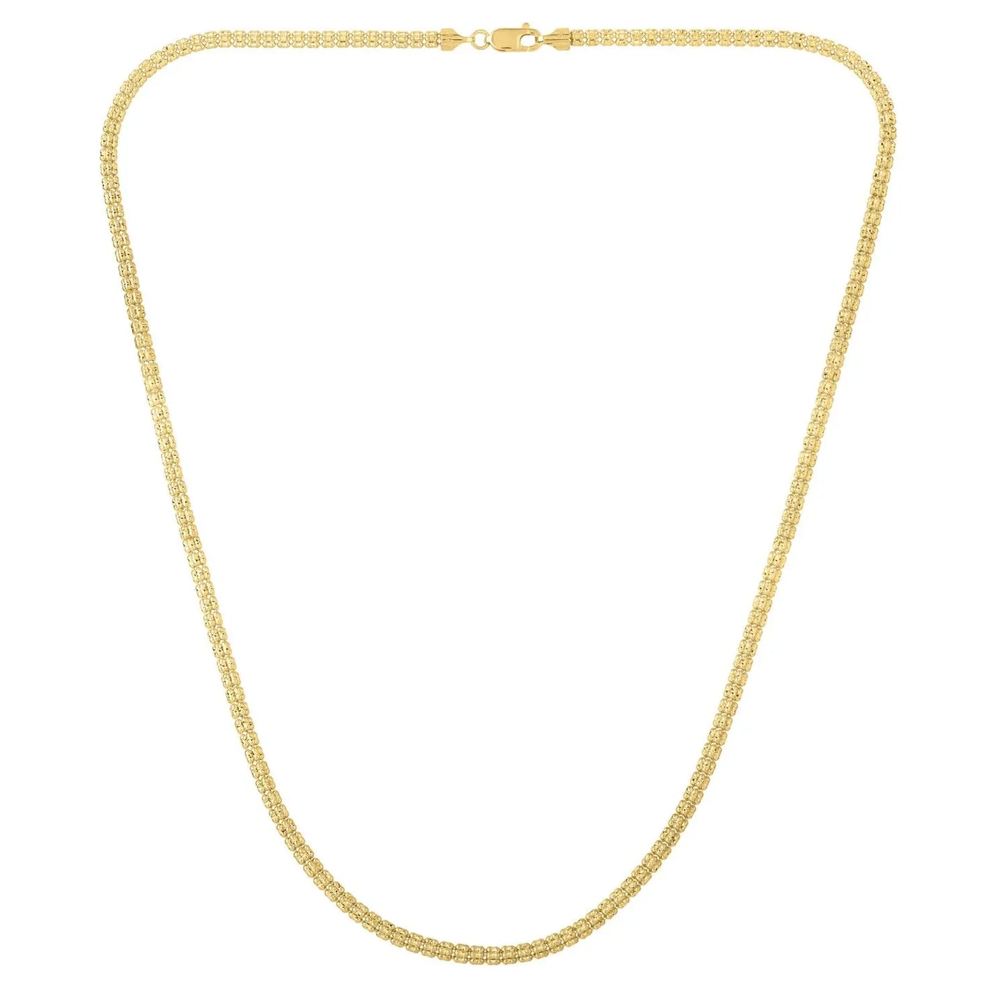 Ice Barrel Chain in 14k Yellow Gold (3.1 mm) RCJ Chains CELESTIA LUXE JEWELLERS