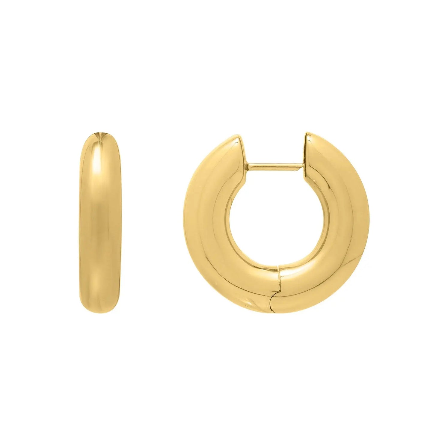 Large Round Electroform Hoop Earrings in 14K Yellow Gold RCJ Earrings CELESTIA LUXE JEWELLERS