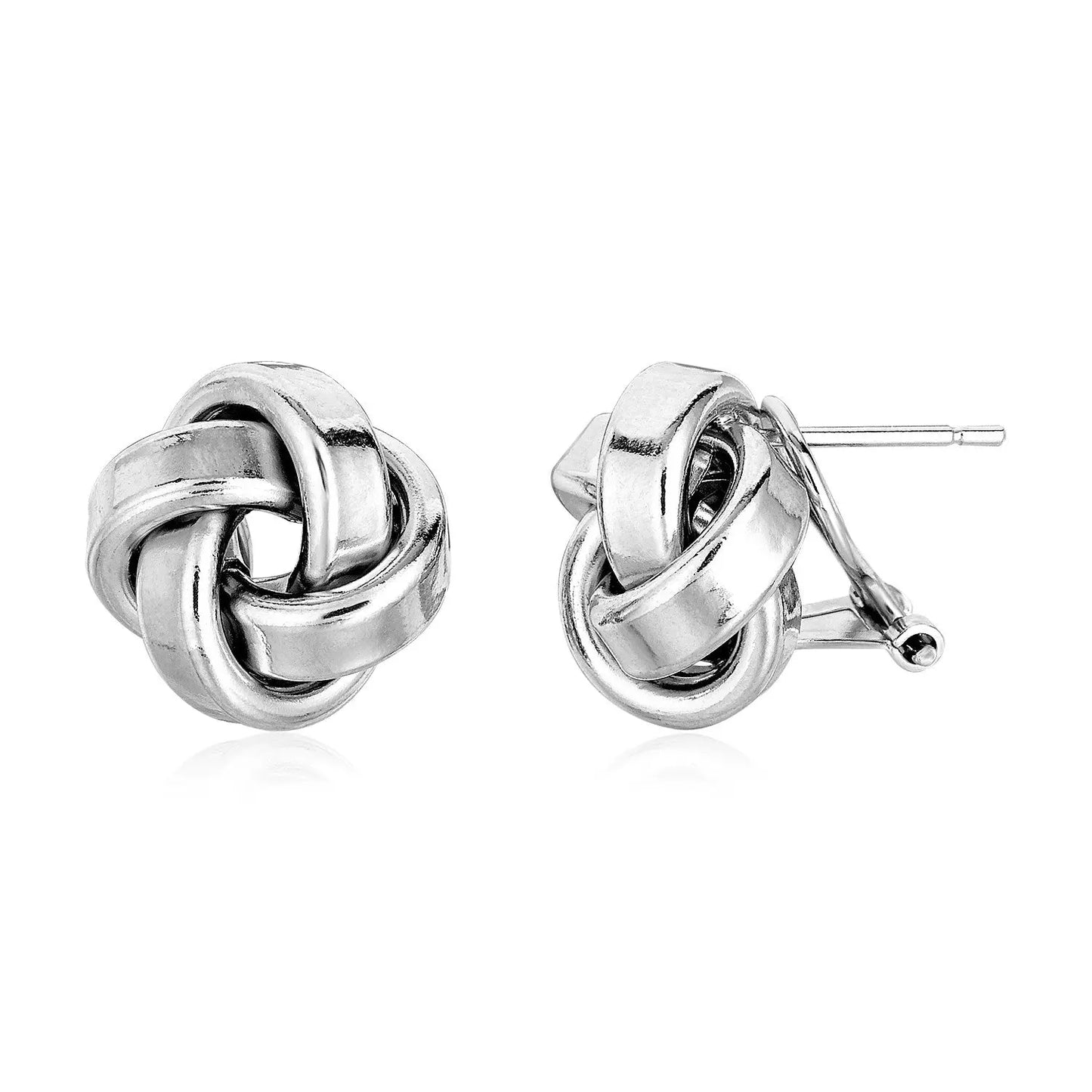Large Sterling Silver Polished Love Knot Earrings(13mm) RCJ Earrings CELESTIA LUXE JEWELLERS
