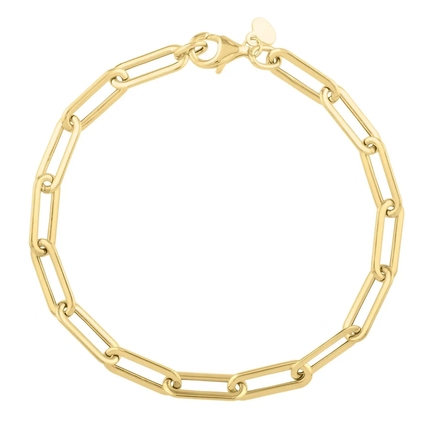 Long Domed Paperclip Bracelet in 14K Yellow Gold RCJ Bracelets CELESTIA LUXE JEWELLERS