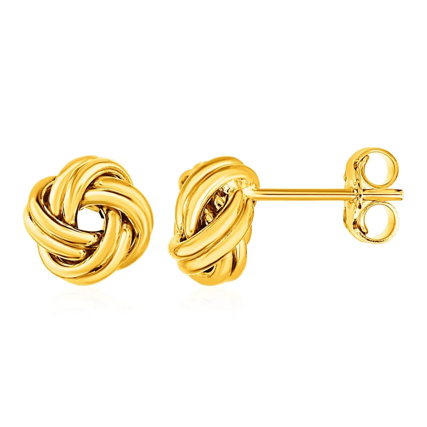 Love Knot Post Earrings in 14k Yellow Gold RCJ Earrings CELESTIA LUXE JEWELLERS