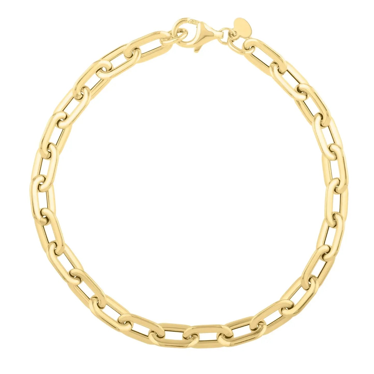 Oval Domed Paperclip Bracelet in 14K Yellow Gold RCJ Bracelets CELESTIA LUXE JEWELLERS
