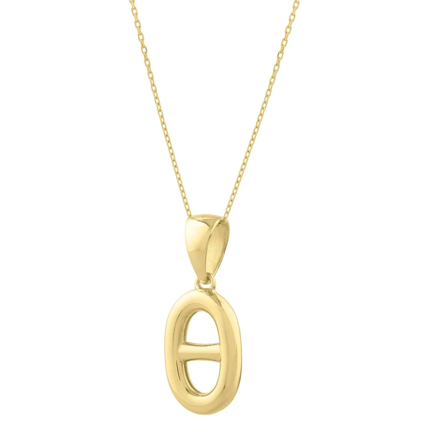 Polished Puff Mariner Link Necklace in 14K Yellow Gold RCJ Necklaces CELESTIA LUXE JEWELLERS