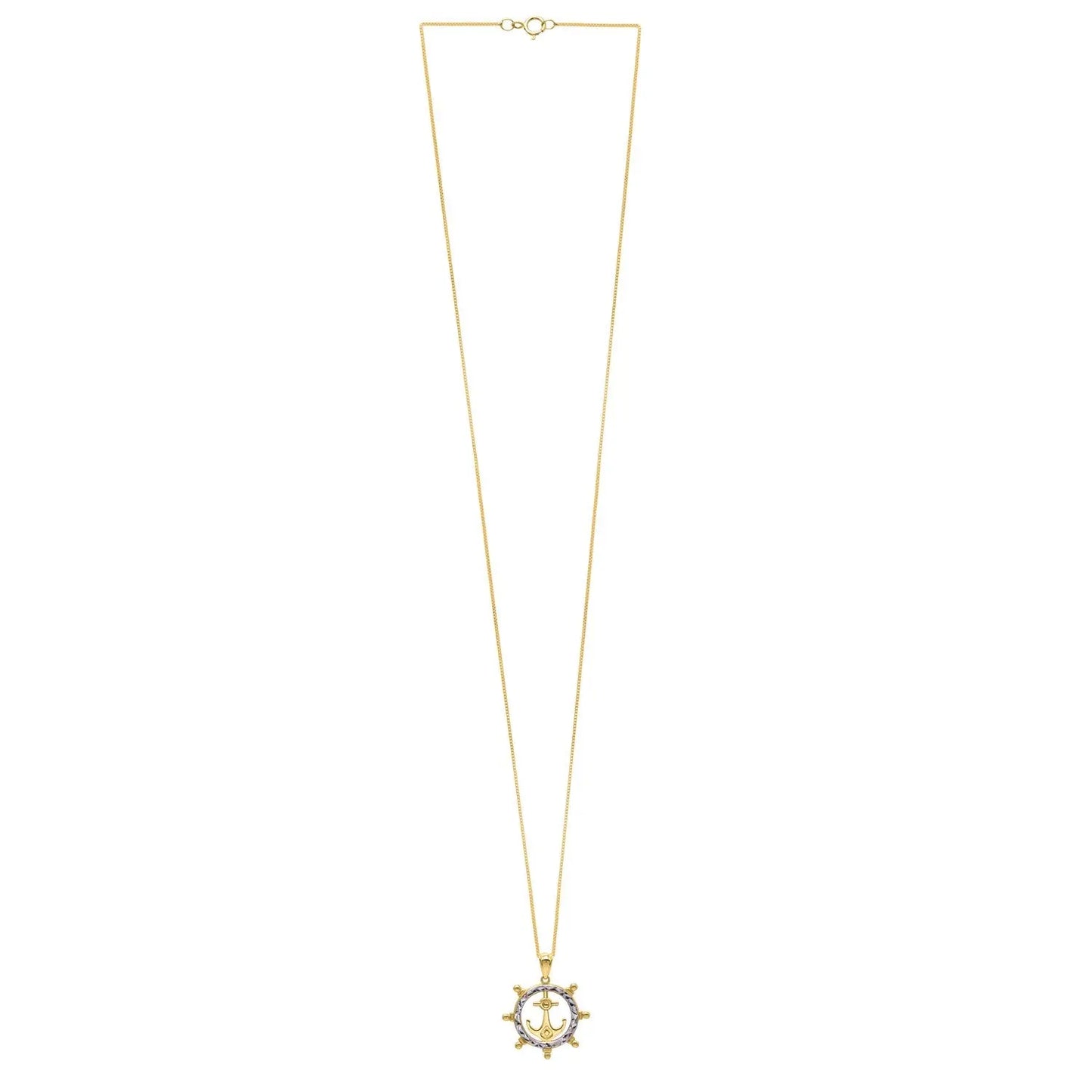 Ships Wheel Anchor Necklace in 10K Yellow Gold RCJ Necklaces CELESTIA LUXE JEWELLERS