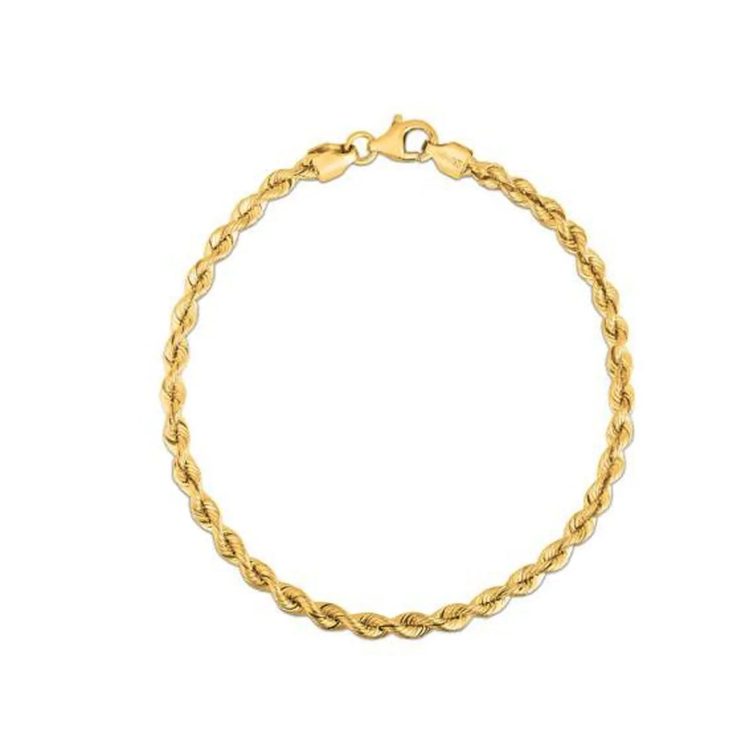 Silk Rope Chain Bracelet in 14k Yellow Gold (3.00 mm) RCJ Bracelets CELESTIA LUXE JEWELLERS