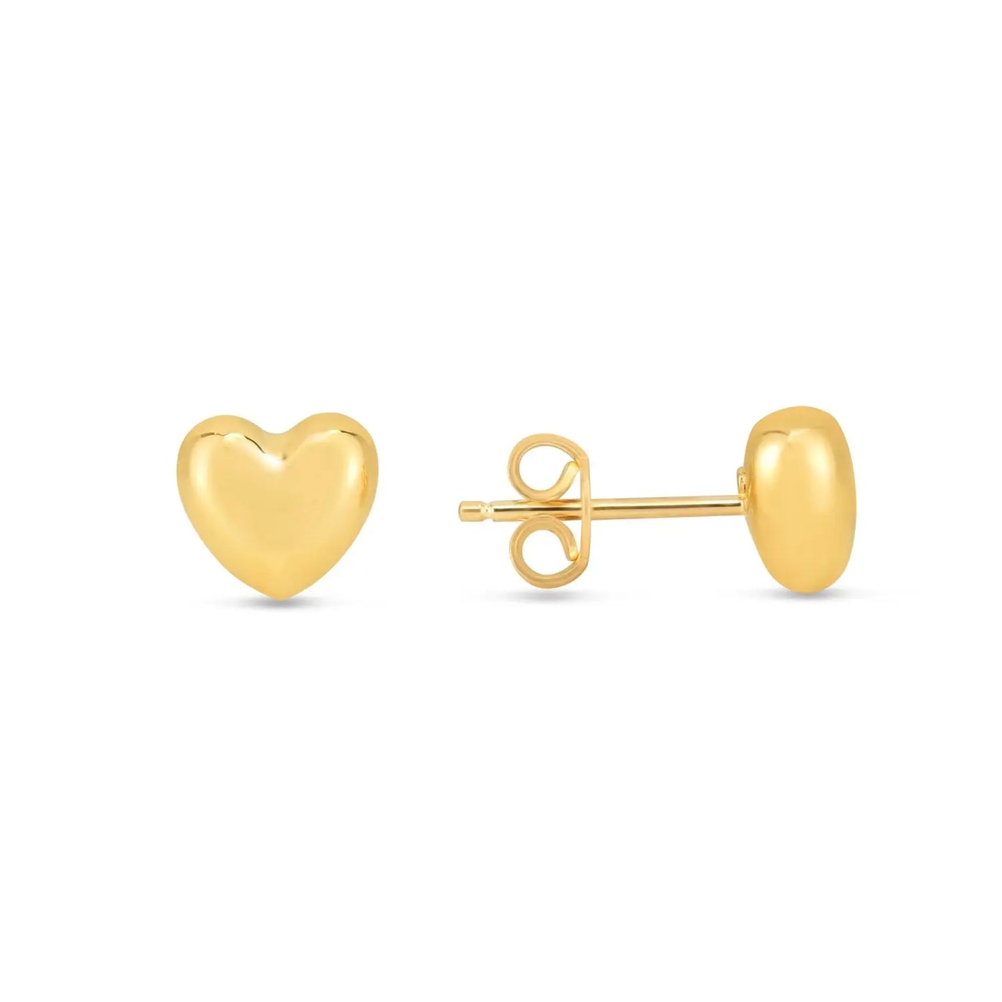 Small Polished Heart Post Earrings in 14K Yellow Gold RCJ Earrings CELESTIA LUXE JEWELLERS