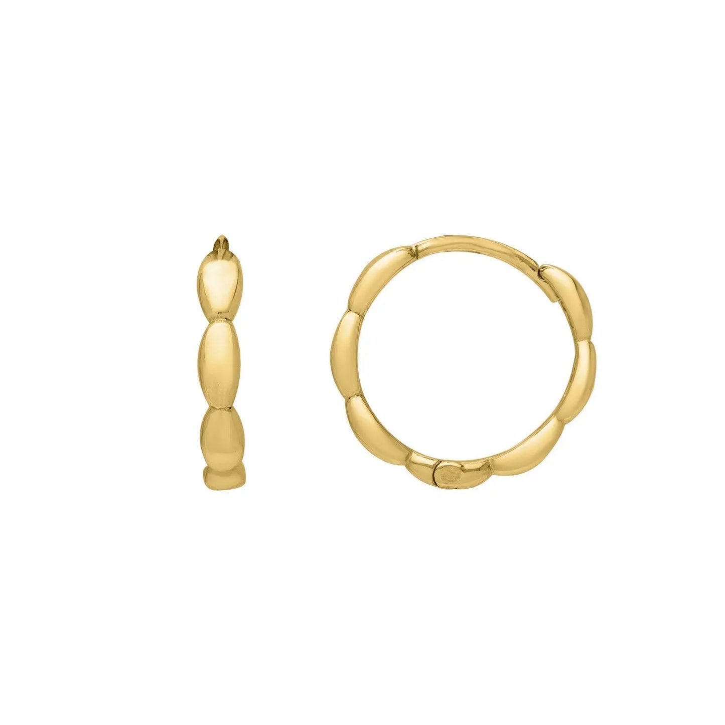 Small Rice Hoop Earrings in 14K Yellow Gold RCJ Earrings CELESTIA LUXE JEWELLERS