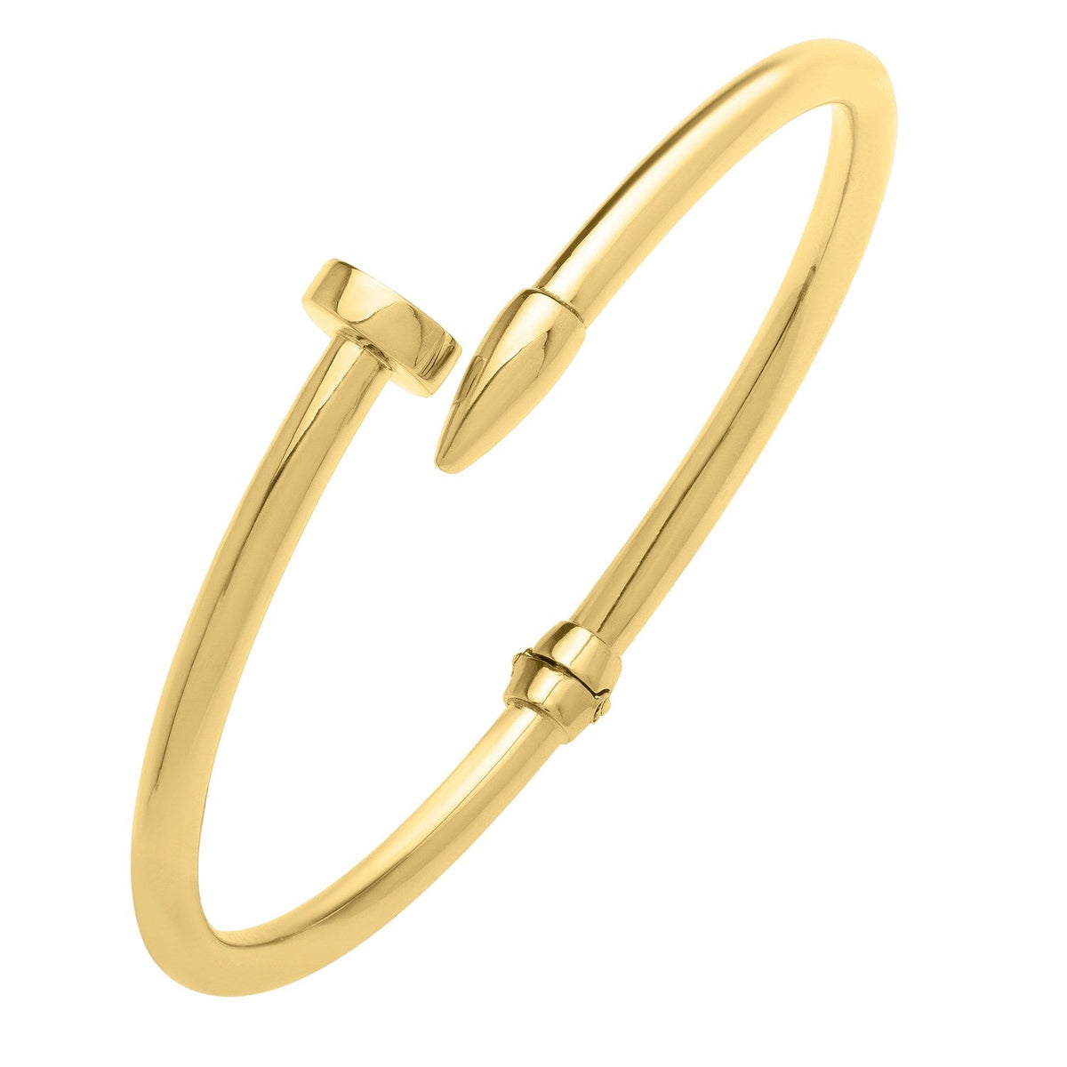 Bypass Nail Head Cuff Bangle in 14K Yellow Gold — BEST OF CELESTIALUXE