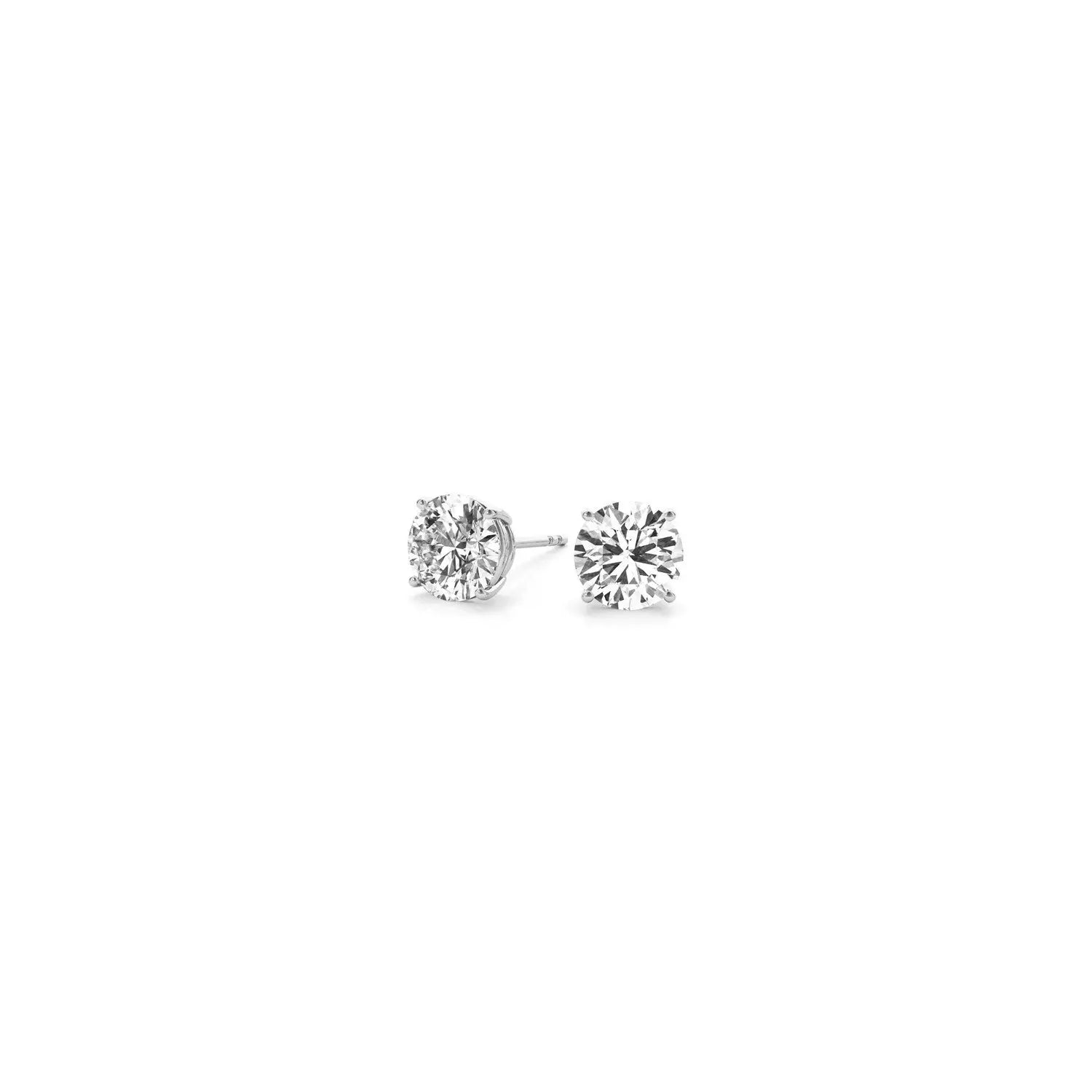 1/2 cttw Lab Grown Round Diamond Stud Earrings 14k White Gold (G/VS2) RCJ Earrings  CELESTIA LUXE JEWELLERS
