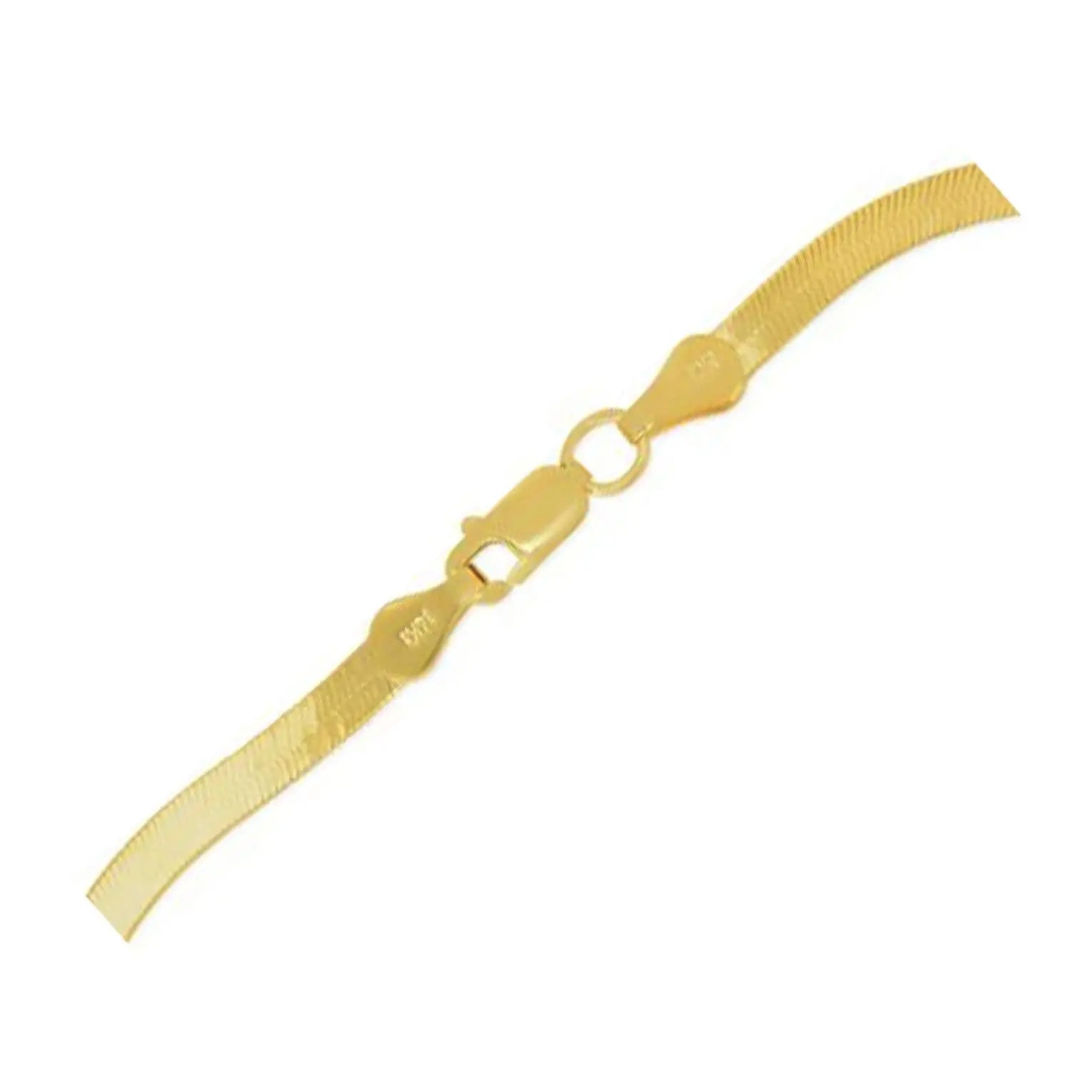 1.5mm 14k Yellow Gold Super Flex Herringbone Anklet RCJ Anklets  CELESTIA LUXE JEWELLERS