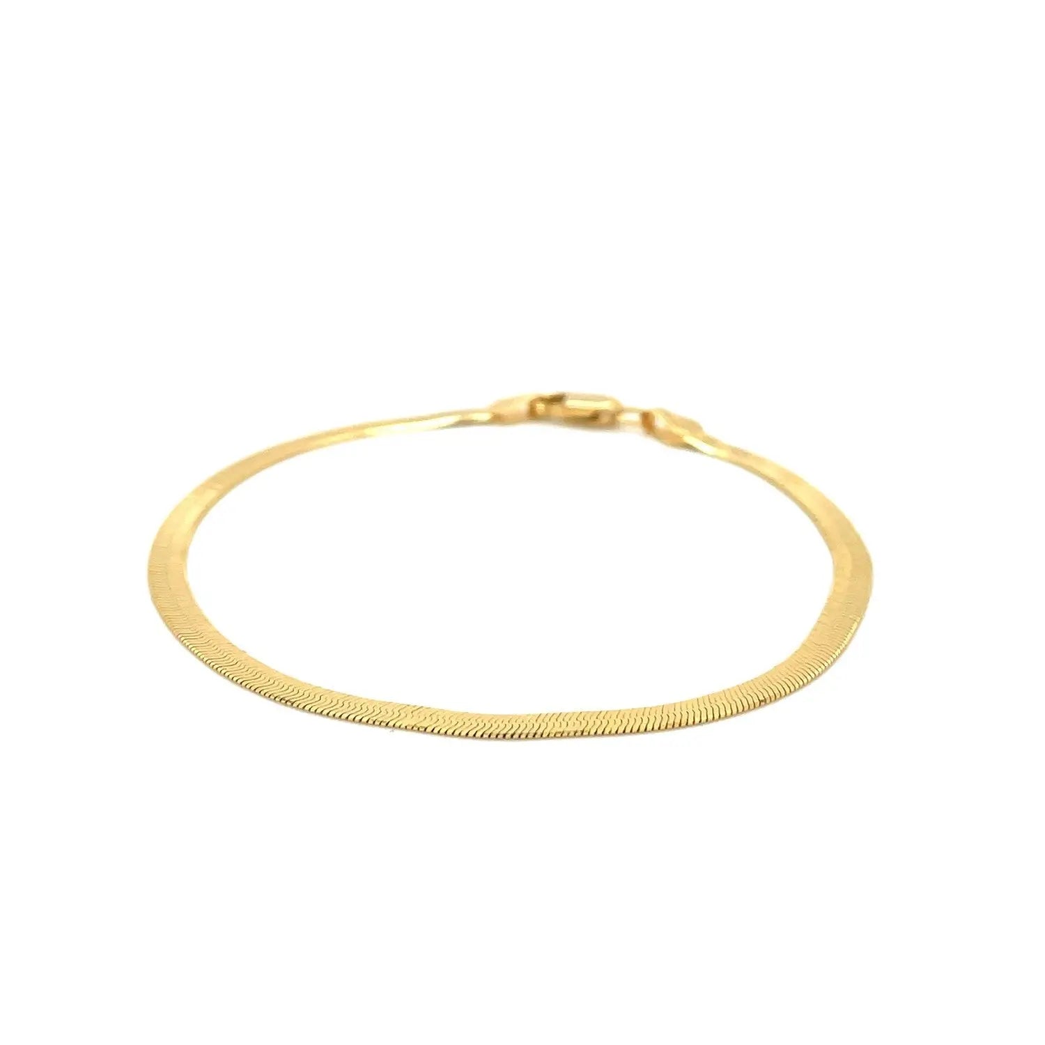 1.5mm 14k Yellow Gold Super Flex Herringbone Anklet RCJ Anklets  CELESTIA LUXE JEWELLERS