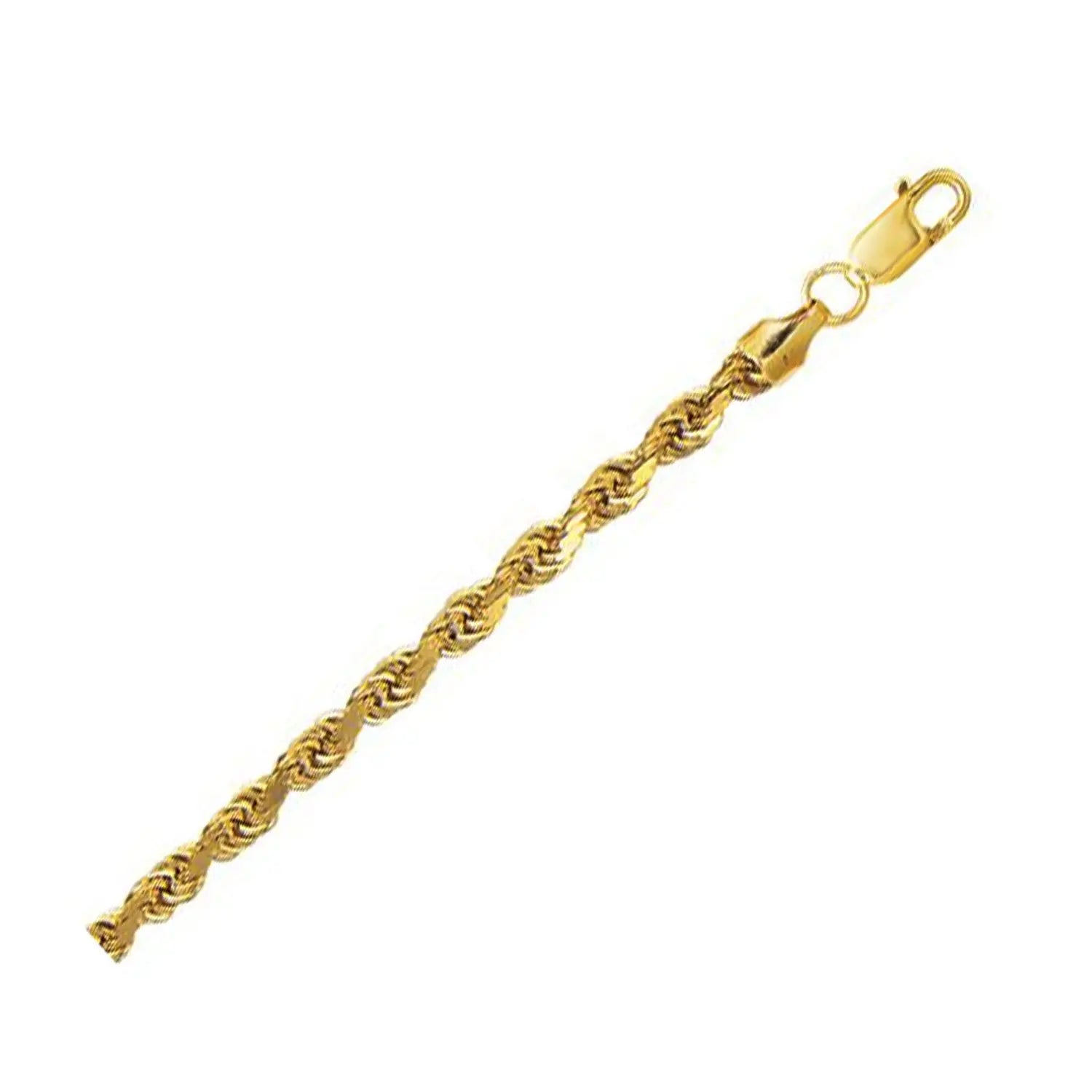 10K Yellow Gold Hollow Diamond Cut Rope Chain (5.00 mm) RCJ Chains  CELESTIA LUXE JEWELLERS
