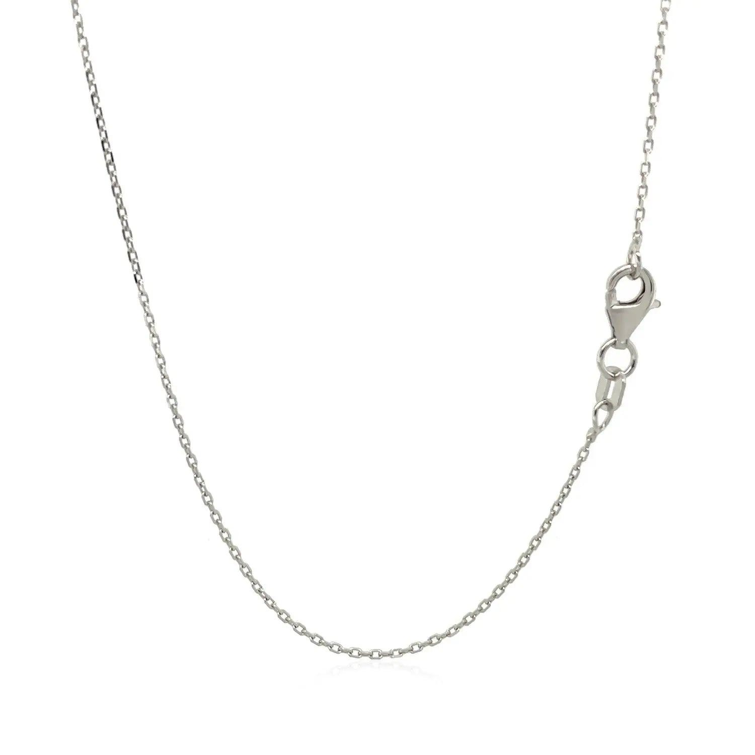 10k White Diamond Cut Cable Link Chain (0.87 mm) RCJ Chains  CELESTIA LUXE JEWELLERS